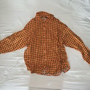 ZARA SATIN PRINTED BLOUSE